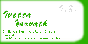 ivetta horvath business card
